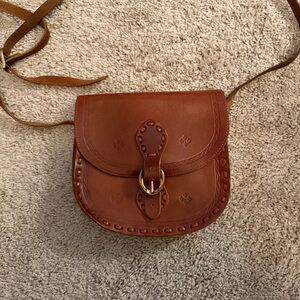 Vintage Zara Tooled Leather Saddle Bag - Upgraded Brass-Tone Buckle